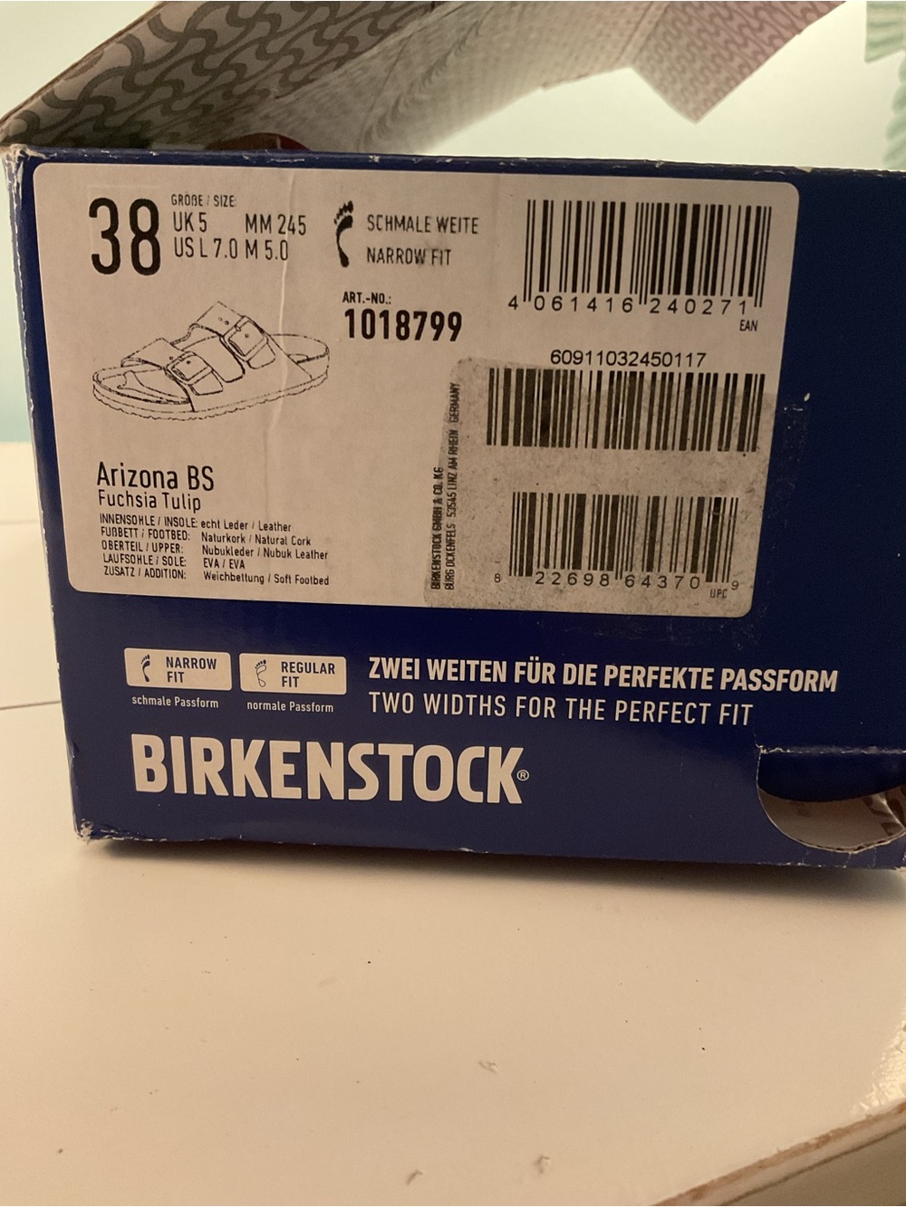 Birkenstock Arizona Sandals - Metallic Fuchsia Tulip - Picture 2 of 3
